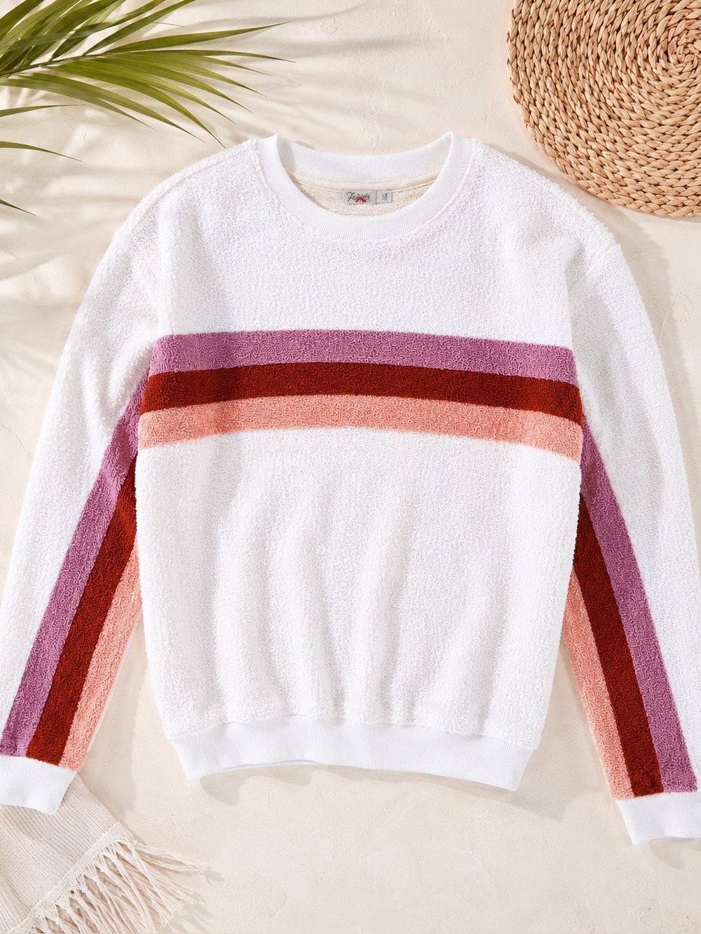 Faherty Vista Striped Pullover Sweatshirt Sweater Size Small • New